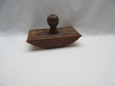 Vintage Swiss Beatenberg folk art souvenir carved wooden desk ink rocker blotter