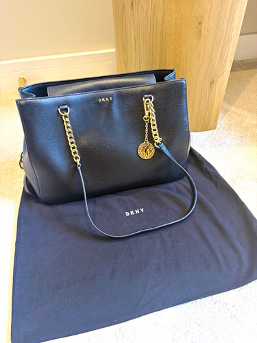 Dkny black leather tote - dkny,