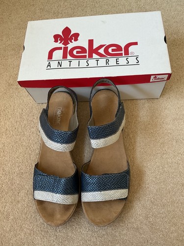 Rieker blue sandals uk8 42 - rieker,