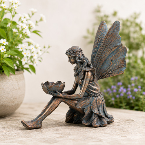 Garden fairy statue antique - fairy,