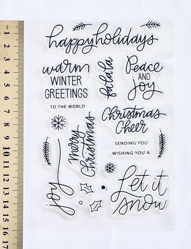 Clear rubber stamp - , merry