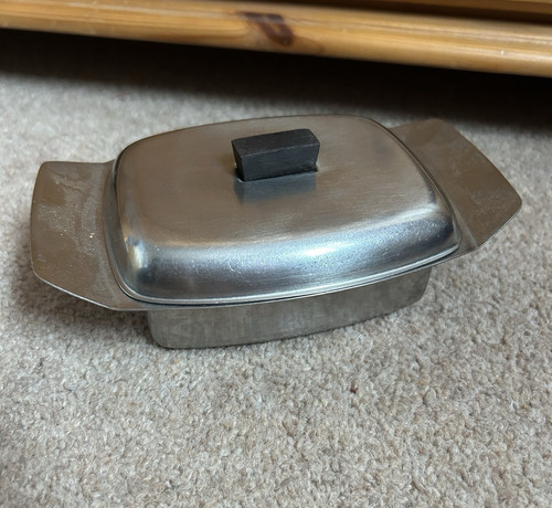 Vintage metal covered butter - vintage,