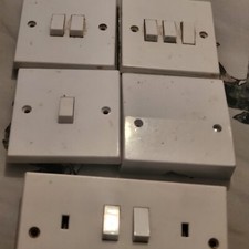  Electrical Light Switches Single Double Treble Blank  and Double Socket 