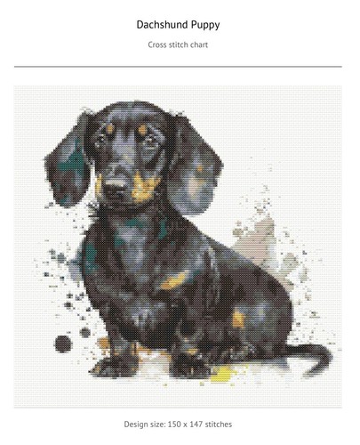 Printed dachshund puppy - printed,