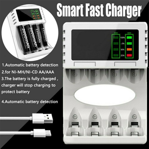 4slots lcd aaa rechargeable - aaa,