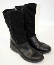 Ladies Black Romika Top Dry Tex Leather & Textile Waterproof Boots Size UK 4.