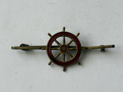Ships wheel design old badge - ships,
