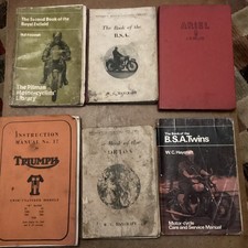 6 x Various Vintage Motorcycle Books - Titles In Photos - Well Used
