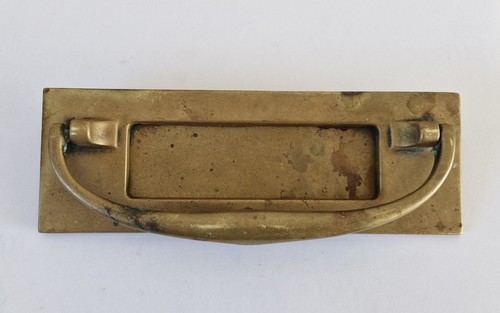 Antique brass letter box with - letter,