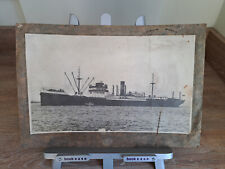 large b/w photograph sheaf crown steam ship merchant navy