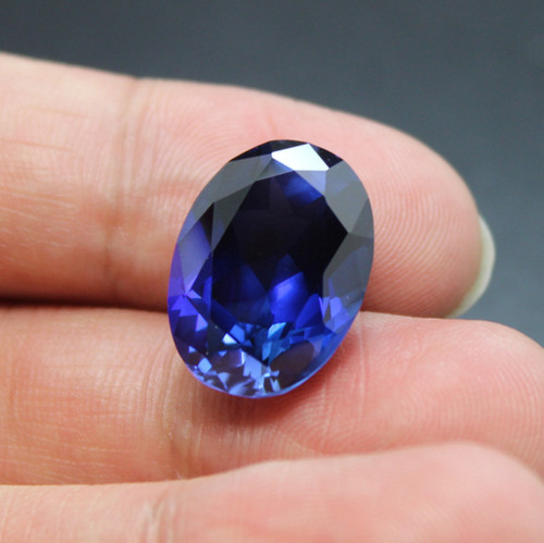 Natural blue color oval - natural,