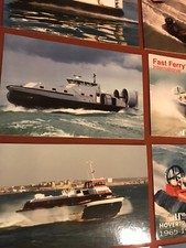 4 1990s hovercraft postcard mint Solent Isle of Wight royal marine ferry boat GB
