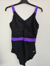 Speedo Sculpture Swimsuit Size 38" 10 Black Purple
