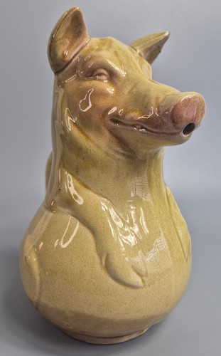Vintage large majolica pig - large, jug