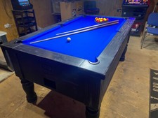 **TUDOR BLACK** 6' ENGLISH SLATE BED POOL TABLE *RECONDITIONED by SUPERPOOL*