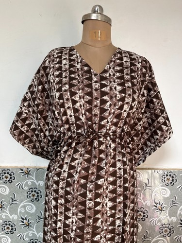 Indian brown zigzag kaftan - indian,
