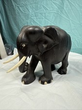 Vintage Ebony Wood Elephant