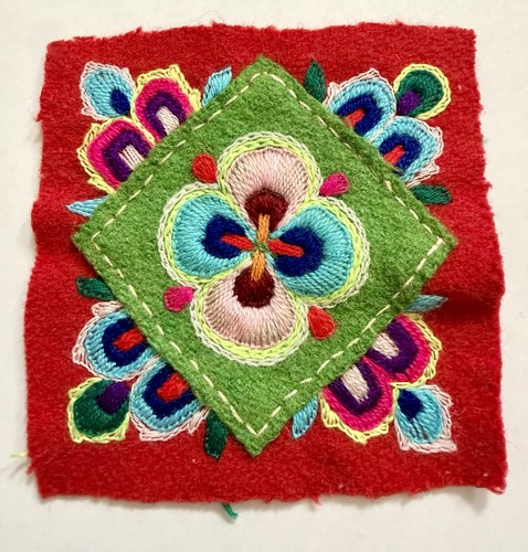 Mexican embroidered felt - x,