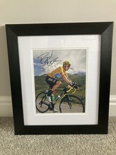 Framed signed Bradley Wiggins photo. Authenticated.