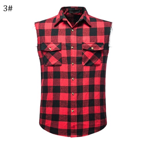 Men sleeveless flannel - men's,