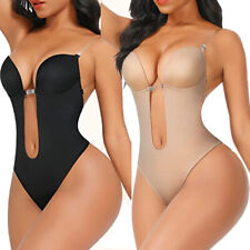 Women U Plunge Shapewear Deep V Bodysuit Body Shaper Wedding Bra Dress Backless
