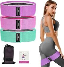 Resistance Bands Exercise Sports Loop Fitness Home Gym Yoga Fabric Band Set of 3