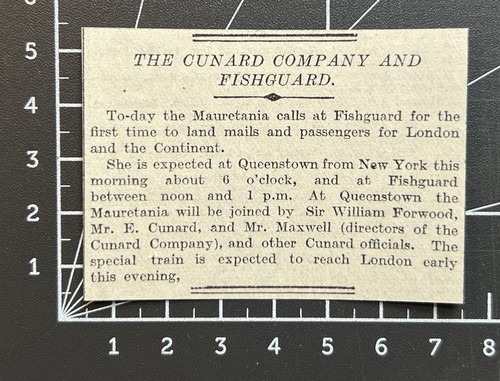The cunard company fishguard - cunard,
