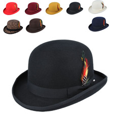 Black wool bowler hat - black, 100%