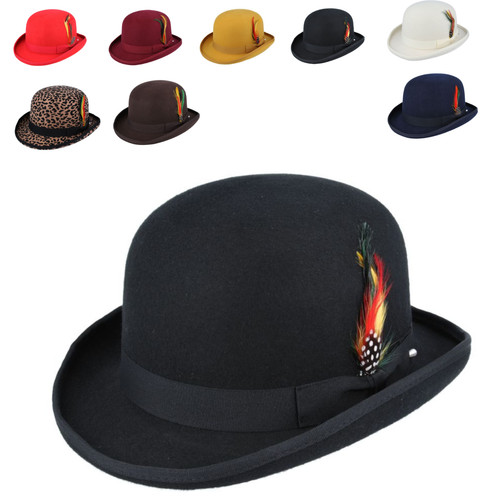 Black wool bowler hat 100 - bowler, 100%