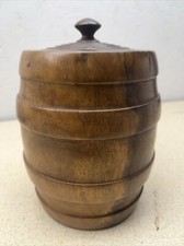 Wooden Treen Lidded Barrel