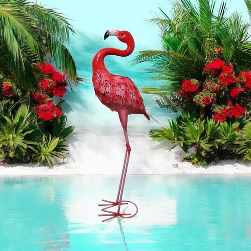 Metal pink flamingo 150cm - metal,