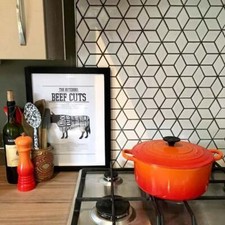 Hexacube 3D White Glossy Mosaic Tile Sheets - 3 (11 Sheet) Boxes