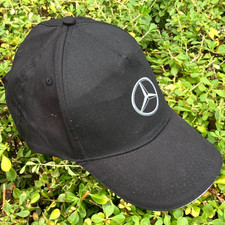 Men's Mercedes Benz Black Baseball Cap Canvas Sports Hat Adjustable One Size AMG
