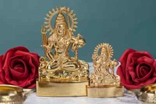 Shiva Statue Murti Car Golden