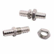 Hose Barb Bulkhead Stainless Steel Barbed Tube Pipe Fitting Coupler Connector