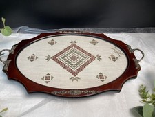 Vintage Tray Embroidered Linen