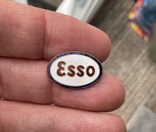 Vintage Esso Enamel Pin badge  Engine motor car fuel oil petrol Motoring