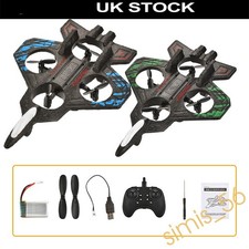 360° Flip RC Plane Toy Drone Remote Control Glider Jet Flying 2.4G LED Light UK