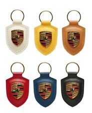 1x porsch 911 Boxster Cayenne Leather Key Ring Fob Key Chain Crested All Colours
