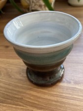 Vintage Cliff Youghal Studio Pottery Ireland goblet Cup posy sm vase Blue Grey 