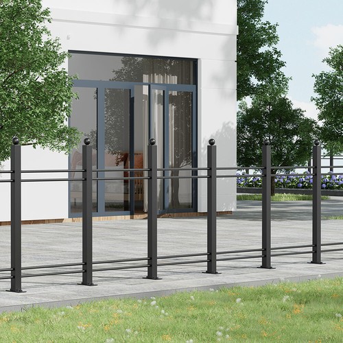 Ball capped metal fence - ball-capped,