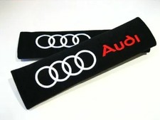 2 x AUDI Embroidered Badge Seat Belt Cushion Pads