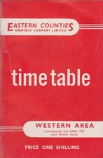 EASTERN COUNTIES BUS TIMETABLE BOOK WESTERN AREA JUN 1957