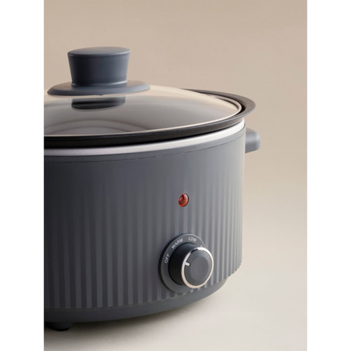 Grey textured slow cooker - textured, 3l