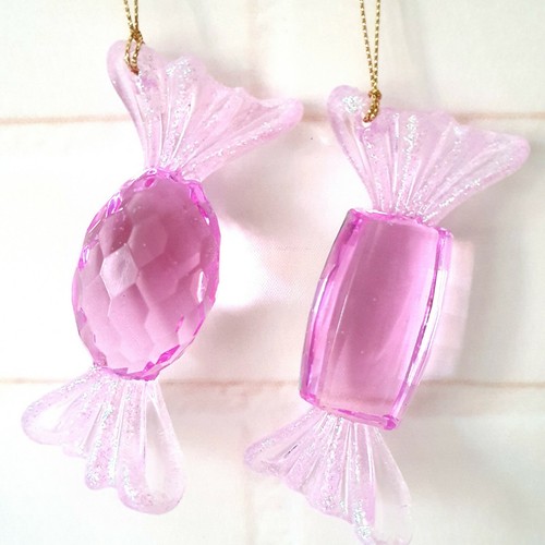Pink glitter acrylic candy - pink,