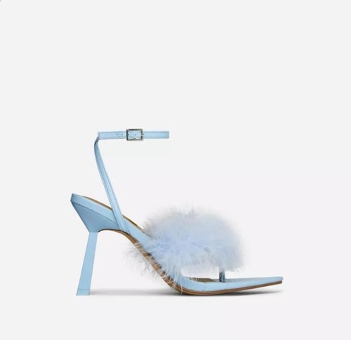 Faux feather ego heels with - faux,