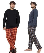Mens Checked Pyjama Set Lounge