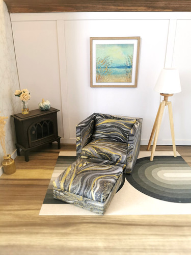Dolls house chair ottoman in - house,
