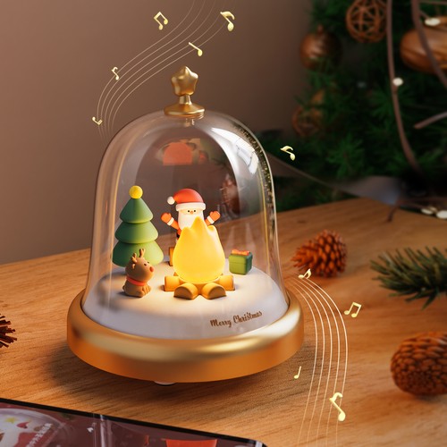 Music box with light christmas - box,