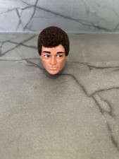 Vintage Action Man Head. Bpee. Dark Flock. Very Nice.